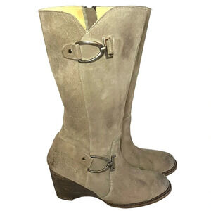 Bed‎ Stu distressed suede Monarch zip up wedges 8